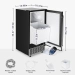 Commercial Under Counter Ice Maker Machine, 80Lbs/Day with 24lbs Ice Storage, Built-in Drain Pump/Automatic Cleaning/Timing Setting/Smart LCD Panel, Ideal for Both Home and Commercial Use - Image 10
